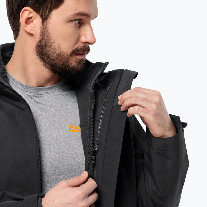 Jack Wolfskin ανδρικό μπουφάν 3 σε 1 Taubenberg 3In1 μαύρο 6001 6