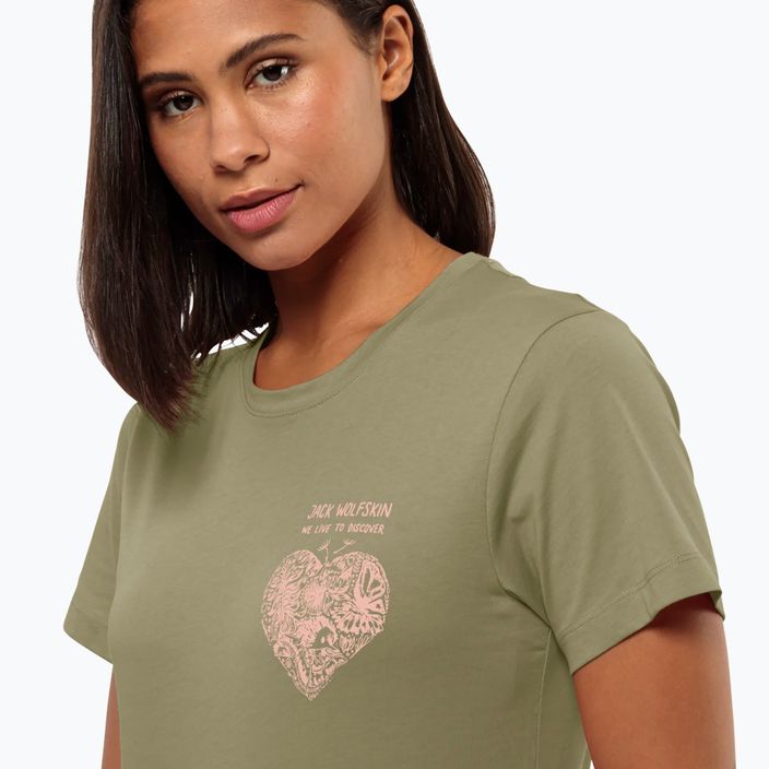 Jack Wolfskin Discover Heart bay leaf γυναικείο t-shirt 3