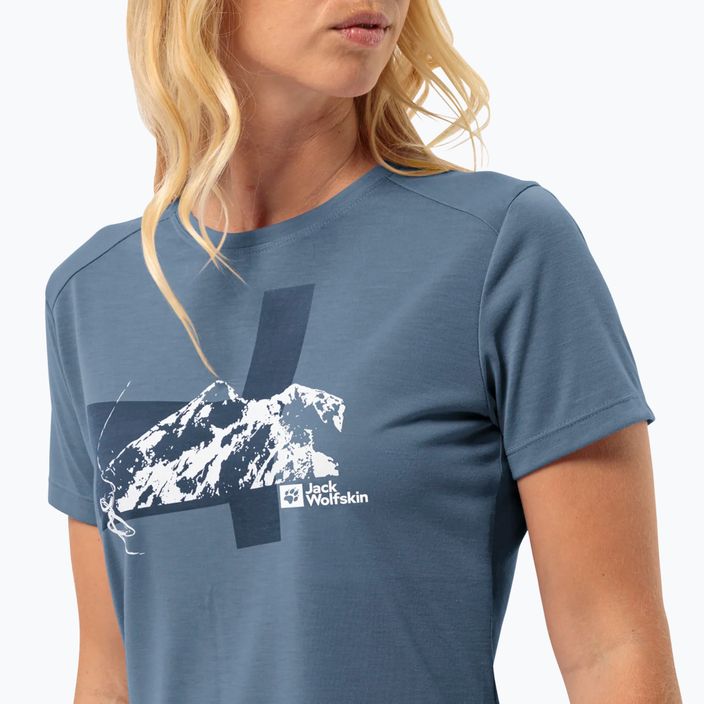 Jack Wolfskin γυναικείο t-shirt trekking Vonnan S/S Graphic elemental blue 3