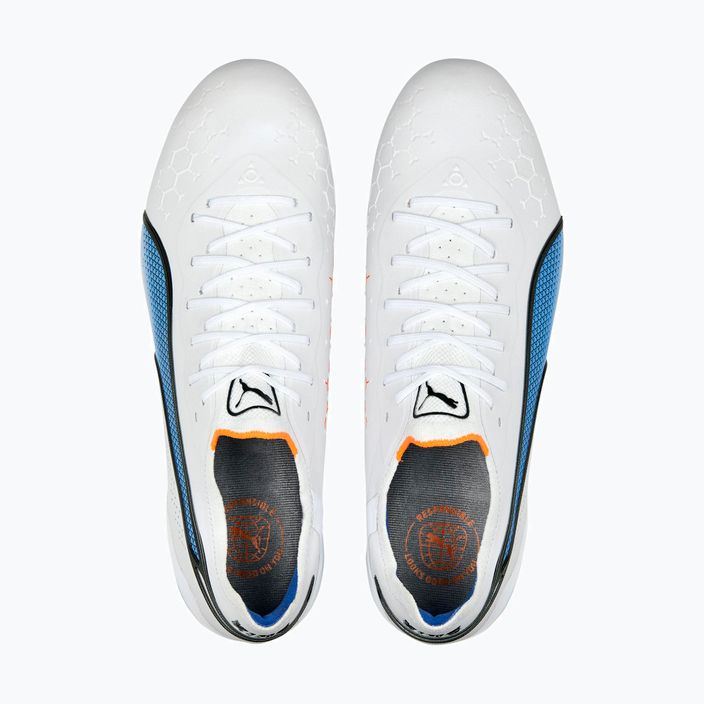 PUMA King Ultimate MXSG ανδρικές μπότες ποδοσφαίρου puma λευκό/puma μαύρο/μπλε λάμψη/ ultra πορτοκαλί 15