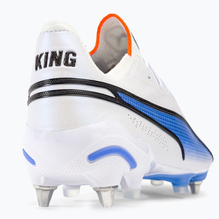 PUMA King Ultimate MXSG ανδρικές μπότες ποδοσφαίρου puma λευκό/puma μαύρο/μπλε λάμψη/ ultra πορτοκαλί 9