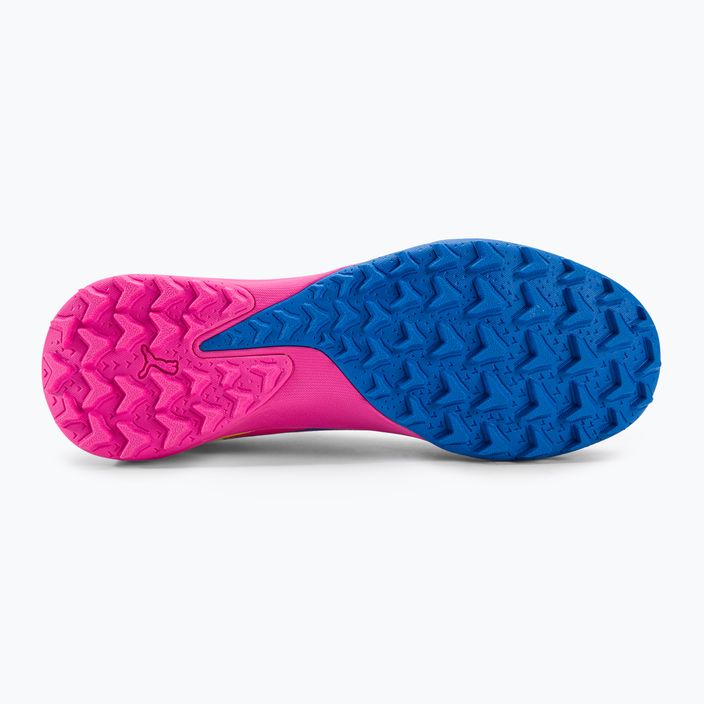 PUMA Match Ll Energy TT + Mid Jr παιδικά ποδοσφαιρικά παπούτσια φωτεινό ροζ/υψηλό μπλε/κίτρινο συναγερμός 5