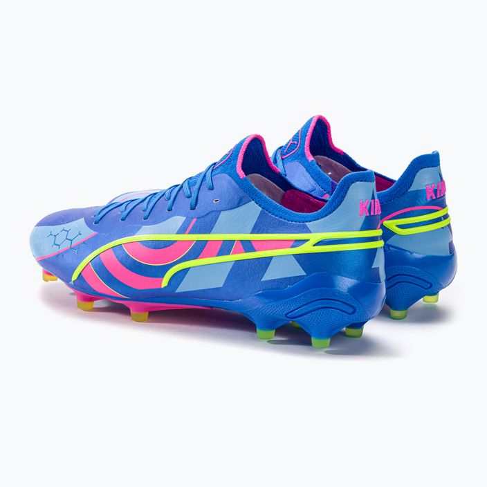 PUMA King Ultimate Energy FG/AG ανδρικά ποδοσφαιρικά παπούτσια ultra blue/luminous pink/luminous blue 3