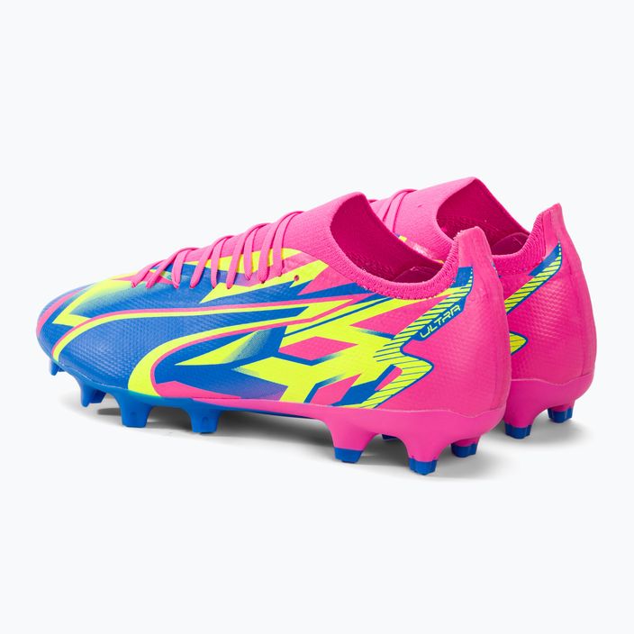 PUMA Ultra Match Energy FG/AG ανδρικές μπότες ποδοσφαίρου φωτεινό ροζ/κίτρινο συναγερμό/υψηλό μπλε 3