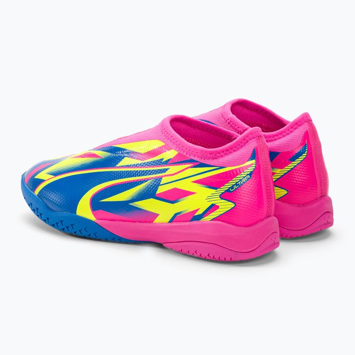 PUMA Ultra Match LL Energy IT+Mid Jr παιδικά ποδοσφαιρικά παπούτσια φωτεινό ροζ/υψηλό μπλε/κίτρινο συναγερμός 3