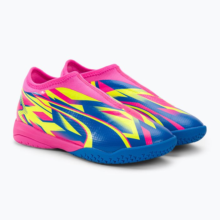 PUMA Ultra Match LL Energy IT+Mid Jr παιδικά ποδοσφαιρικά παπούτσια φωτεινό ροζ/υψηλό μπλε/κίτρινο συναγερμός 4