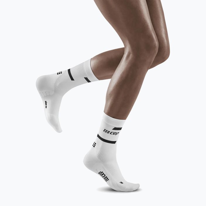 CEP Γυναικείες κάλτσες συμπίεσης για τρέξιμο 4.0 Mid Cut λευκές 5