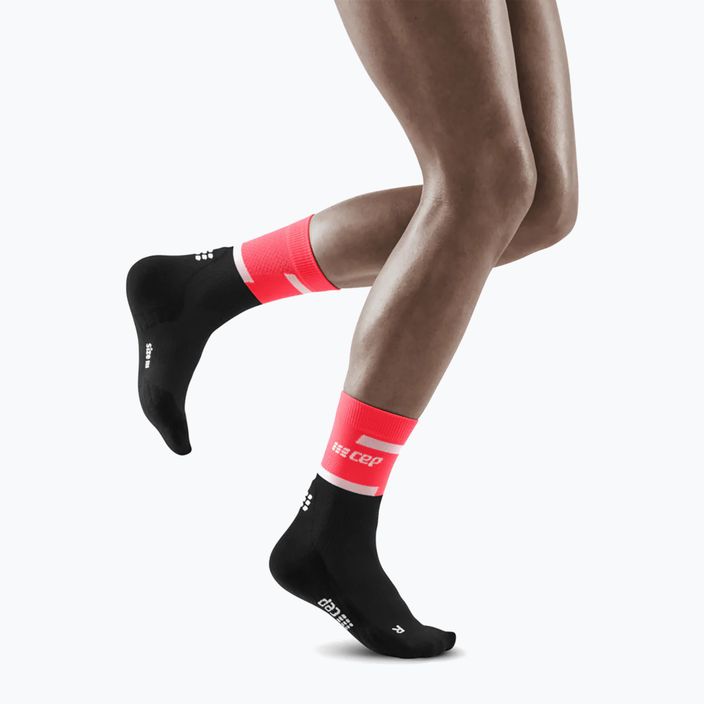 CEP Γυναικείες κάλτσες συμπίεσης για τρέξιμο 4.0 Mid Cut ροζ/μαύρο 5