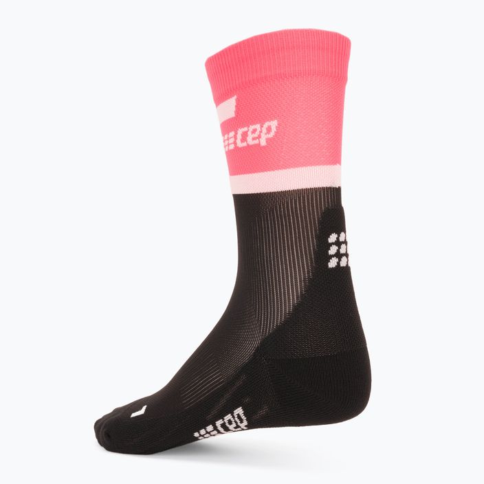 CEP Γυναικείες κάλτσες συμπίεσης για τρέξιμο 4.0 Mid Cut ροζ/μαύρο 2