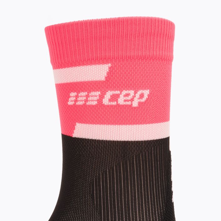 CEP Γυναικείες κάλτσες συμπίεσης για τρέξιμο 4.0 Mid Cut ροζ/μαύρο 3