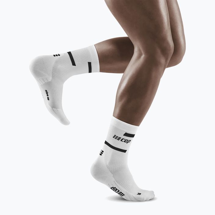 CEP Ανδρικές κάλτσες συμπίεσης για τρέξιμο 4.0 Mid Cut White 3
