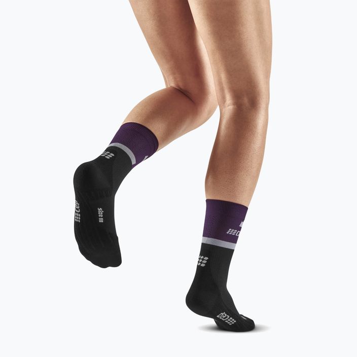 CEP Γυναικείες κάλτσες συμπίεσης για τρέξιμο 4.0 Mid Cut βιολετί/μαύρο 6