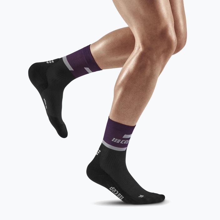 CEP Ανδρικές κάλτσες συμπίεσης για τρέξιμο 4.0 Mid Cut βιολετί/μαύρο 5