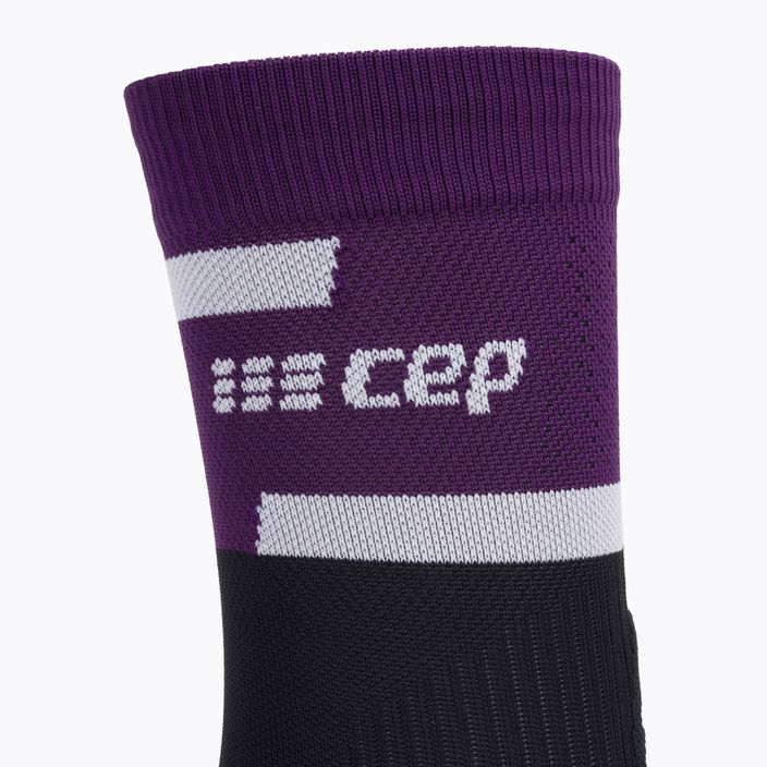 CEP Ανδρικές κάλτσες συμπίεσης για τρέξιμο 4.0 Mid Cut βιολετί/μαύρο 4