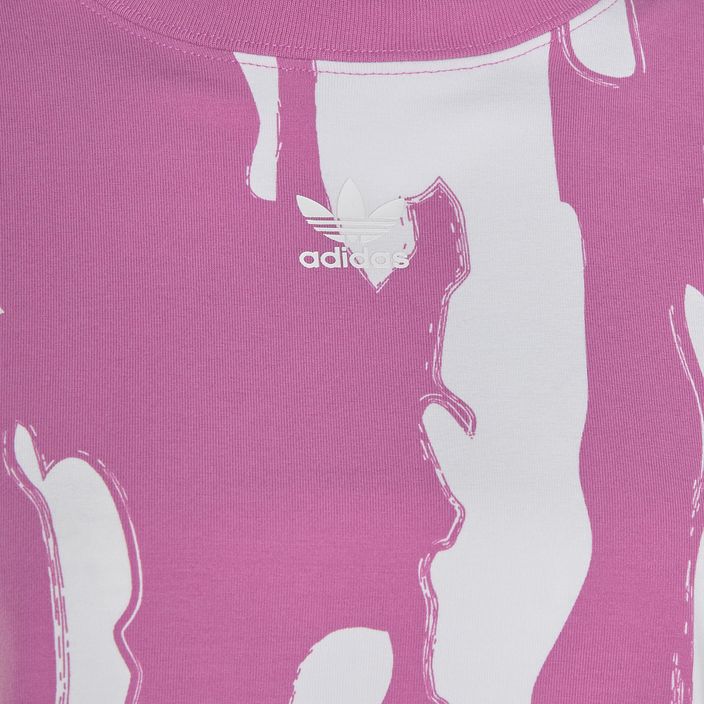 Γυναικείο μπλουζάκι adidas Thebe Magugu Allover Print Crop Tee semi pulse lilac/white 4