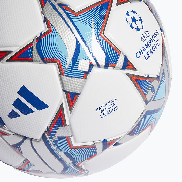 adidas UCL League 23/24 λευκό/ασημί μεταλλικό/φωτεινό κυανό μέγεθος 5 ποδοσφαίρου 4