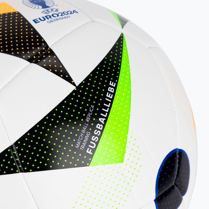 adidas Fussballiebe Trainig Euro 2024 ποδόσφαιρο λευκό/μαύρο/μπλε χρώμα μέγεθος 4 3