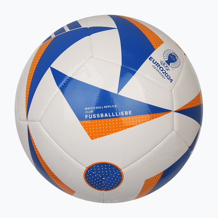 adidas Fussballiebe Club ποδοσφαίρου λευκό/λαμπερό μπλε/πορτοκαλί μέγεθος 4 3