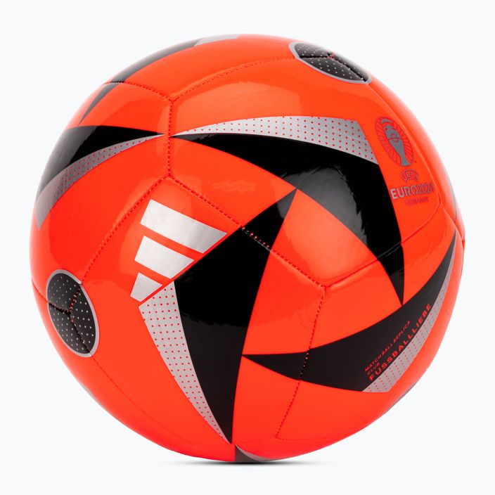 adidas Fussballiebe Club Euro 2024 ηλιακό κόκκινο/μαύρο/ασημί μεταλλικό ποδόσφαιρο μέγεθος 4 2