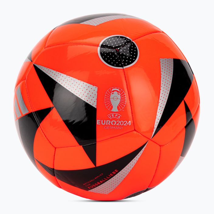 adidas Fussballiebe Trainig Euro 2024 ηλιακό κόκκινο/μαύρο/ασημί μεταλλικό ποδόσφαιρο μέγεθος 5