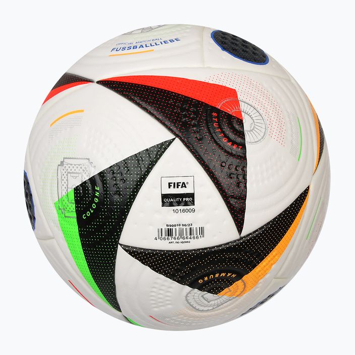 Adidas Fussballiebe Pro μπάλα λευκό/μαύρο/λαμπερό μπλε μέγεθος 5 4