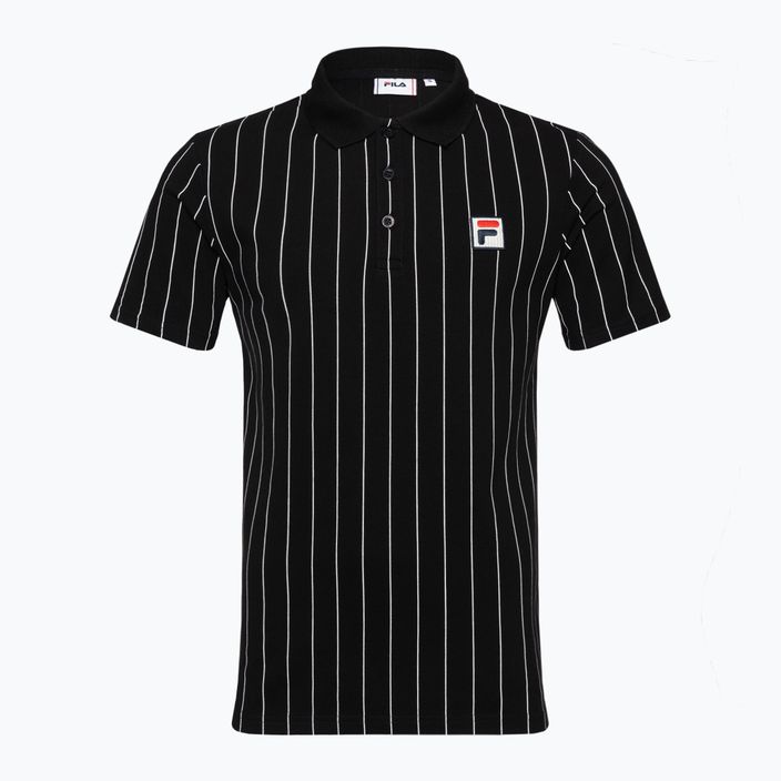 FILA ανδρικό πουκάμισο πόλο Luckenwalde μαύρο/λαμπρό λευκό ριγέ 5