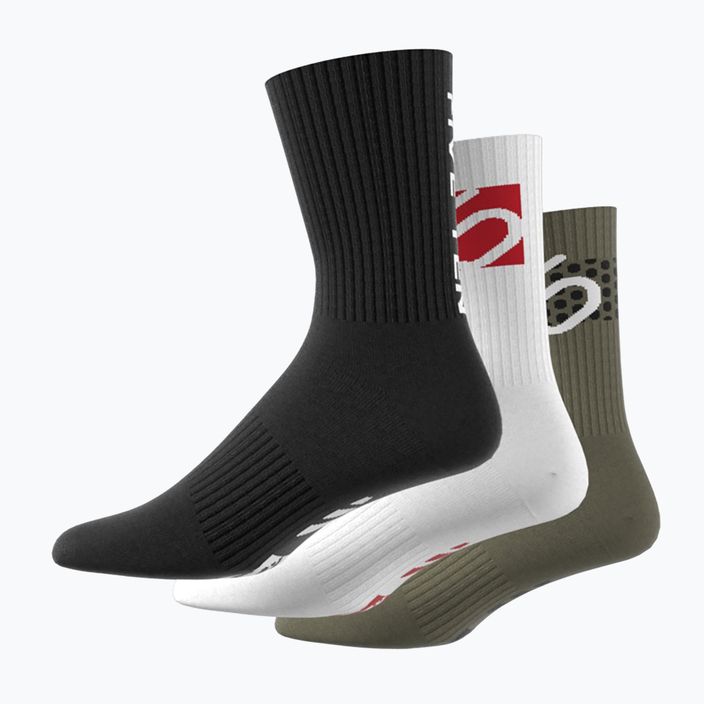 adidas FIVE TEN Cushioned Crew Sock 3 ζευγάρια λαδί/λευκό/μαύρο 6