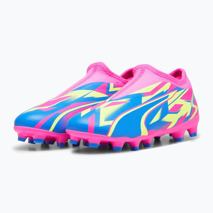 PUMA Ultra Match Ll Energy FG/AG Jr παιδικές μπότες ποδοσφαίρου φωτεινό ροζ/υψηλό μπλε/κίτρινο συναγερμός 13