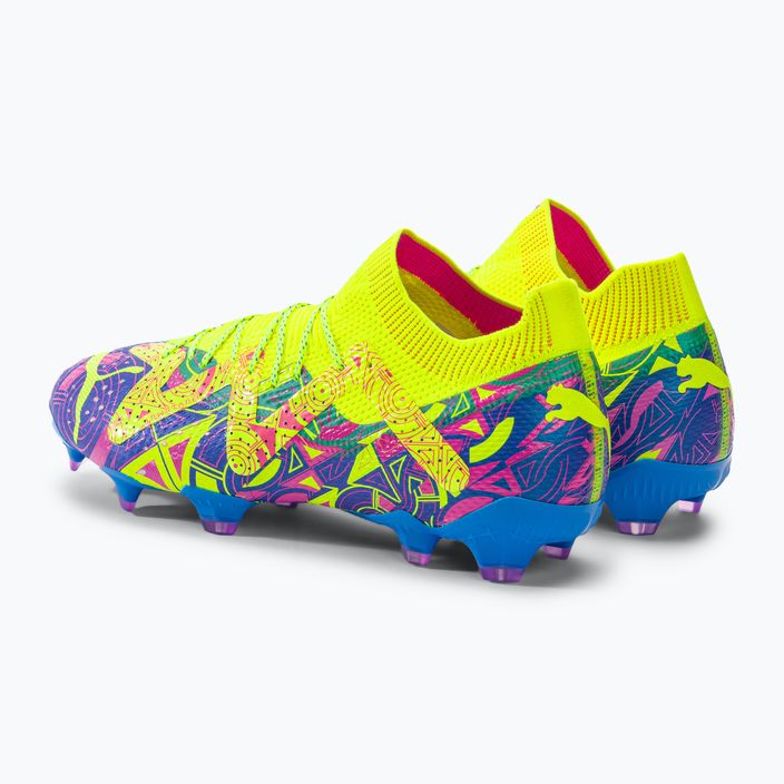 PUMA Future Ultimate Energy FG/AG ανδρικά ποδοσφαιρικά παπούτσια ultra blue/yellow alert/luminous pink 3