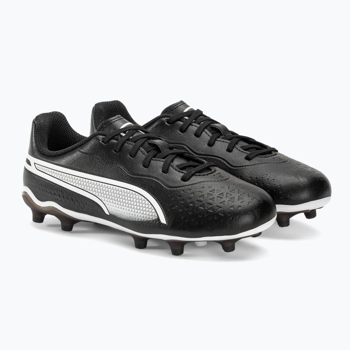 PUMA King Match FG/AG Jr παιδικά ποδοσφαιρικά παπούτσια puma μαύρο/puma λευκό 4