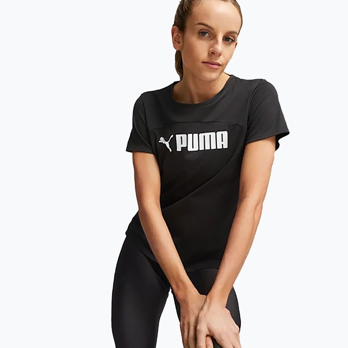 Γυναικείο μπλουζάκι προπόνησης PUMA Fit Logo Ultrabreathe puma black/puma white 3