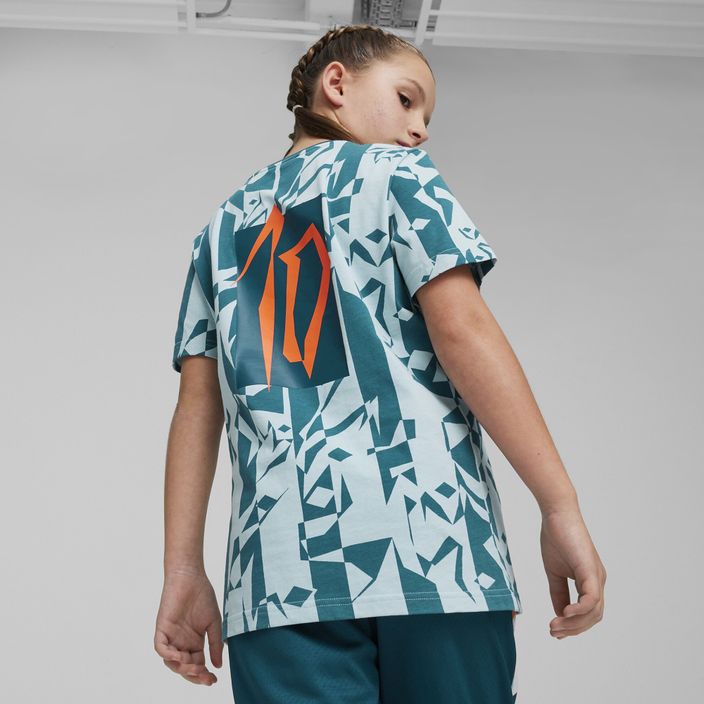 PUMA Neymar Jr παιδική ποδοσφαιρική φανέλα Creativity Logo Tee ocean tropic/turquoise surf 5