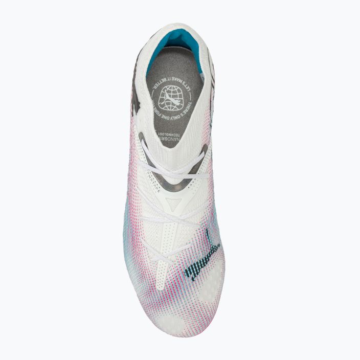 PUMA Future 7 Ultimate Low FG/AG λευκό/μαύρο/ροζ δηλητήριο/λαμπερό νερό/ασημένια ομίχλη ποδοσφαίρου μπότες ποδοσφαίρου 5