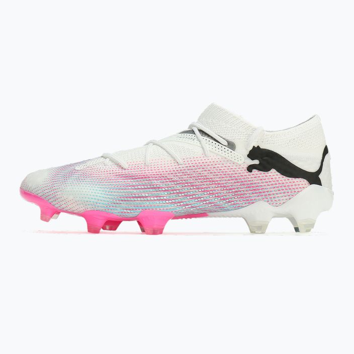 PUMA Future 7 Ultimate Low FG/AG λευκό/μαύρο/ροζ δηλητήριο/λαμπερό νερό/ασημένια ομίχλη ποδοσφαίρου μπότες ποδοσφαίρου 8