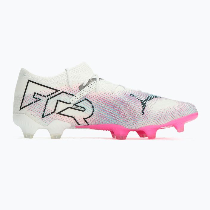 PUMA Future 7 Ultimate Low FG/AG λευκό/μαύρο/ροζ δηλητήριο/λαμπερό νερό/ασημένια ομίχλη ποδοσφαίρου μπότες ποδοσφαίρου 9