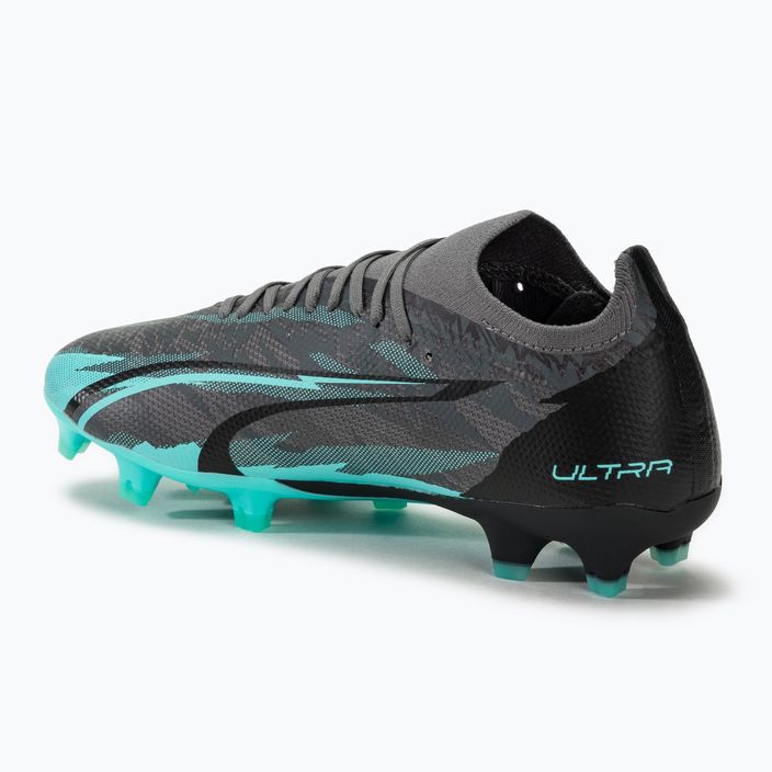 PUMA Ultra Match Rush FG/AG έντονο γκρι/λευκό/puma/electro aqua ποδοσφαιρικά παπούτσια 3