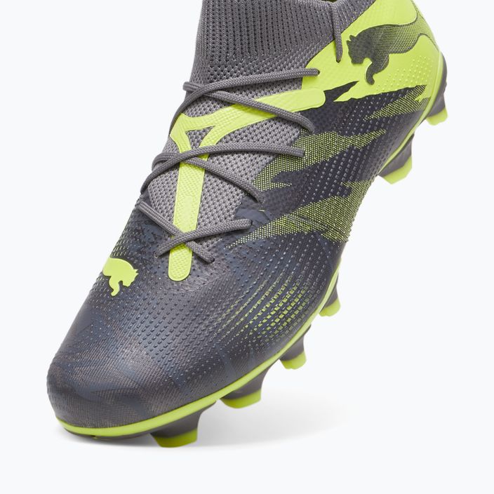 PUMA Future 7 Match Rush FG/AG έντονο γκρι/κρύο σκούρο γκρι/ηλεκτρικό ασβέστη ποδοσφαιρικά παπούτσια 12