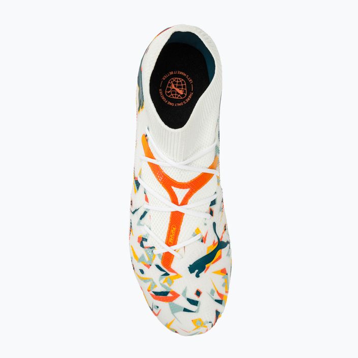 PUMA Future 7 Match Creativity FG/AG white/ocean tropic/turquoise surf/hot heat/sunstream ποδοσφαιρικά παπούτσια 5