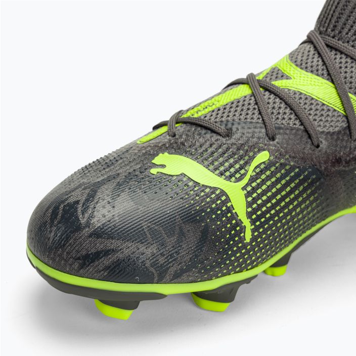 PUMA Future 7 Match Rush FG/AG έντονο γκρι/κρύο σκούρο γκρι/ηλεκτρικό ασβέστη παιδικά ποδοσφαιρικά παπούτσια 7