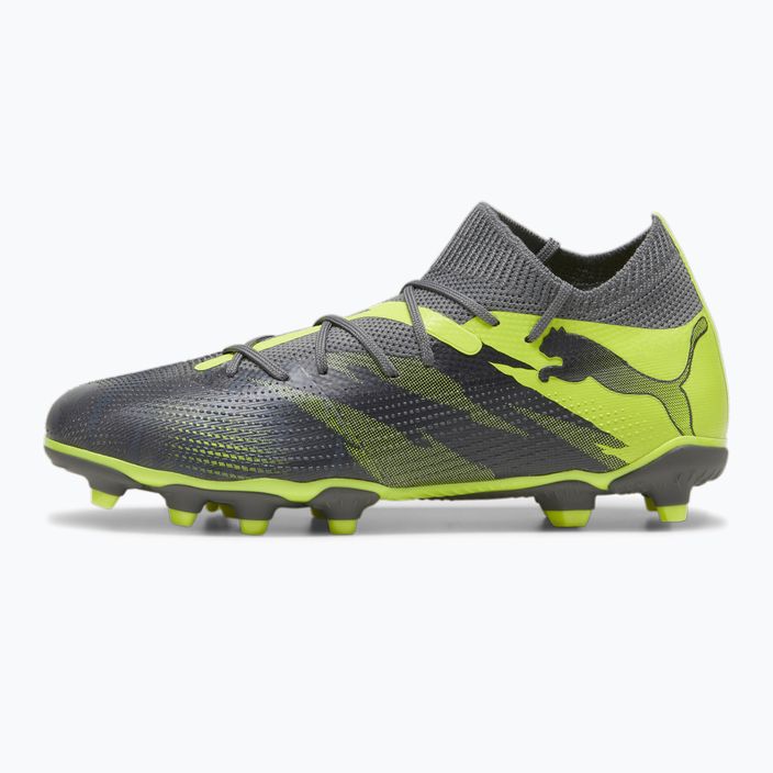 PUMA Future 7 Match Rush FG/AG έντονο γκρι/κρύο σκούρο γκρι/ηλεκτρικό ασβέστη παιδικά ποδοσφαιρικά παπούτσια 8