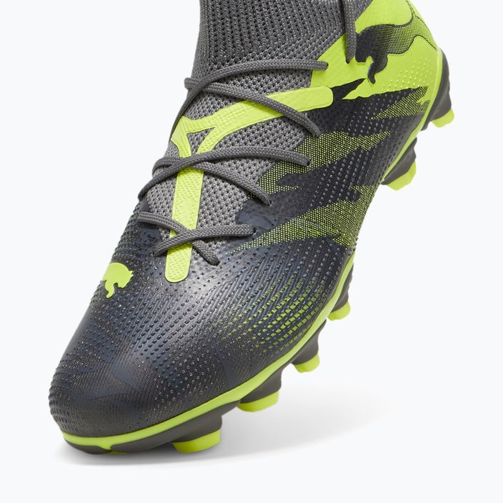 PUMA Future 7 Match Rush FG/AG έντονο γκρι/κρύο σκούρο γκρι/ηλεκτρικό ασβέστη παιδικά ποδοσφαιρικά παπούτσια 12