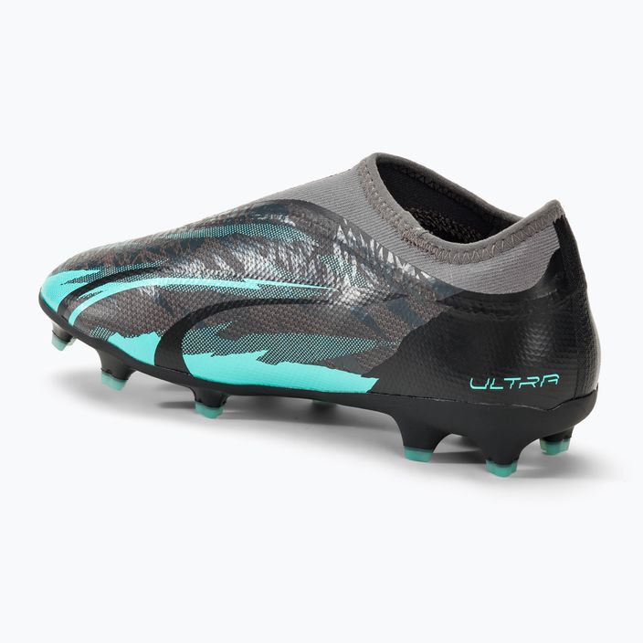 PUMA Ultra Match LL Rush FG/AG έντονο γκρι/λευκό/puma/electro aqua παιδικά ποδοσφαιρικά παπούτσια 3