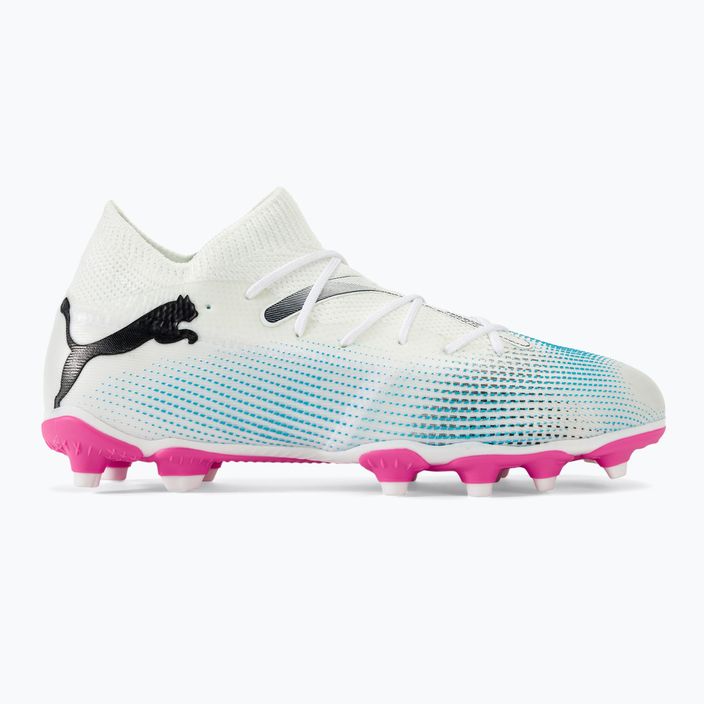 PUMA Future 7 Match FG/AG παιδικά ποδοσφαιρικά παπούτσια puma λευκό/puma μαύρο/poison pink 2