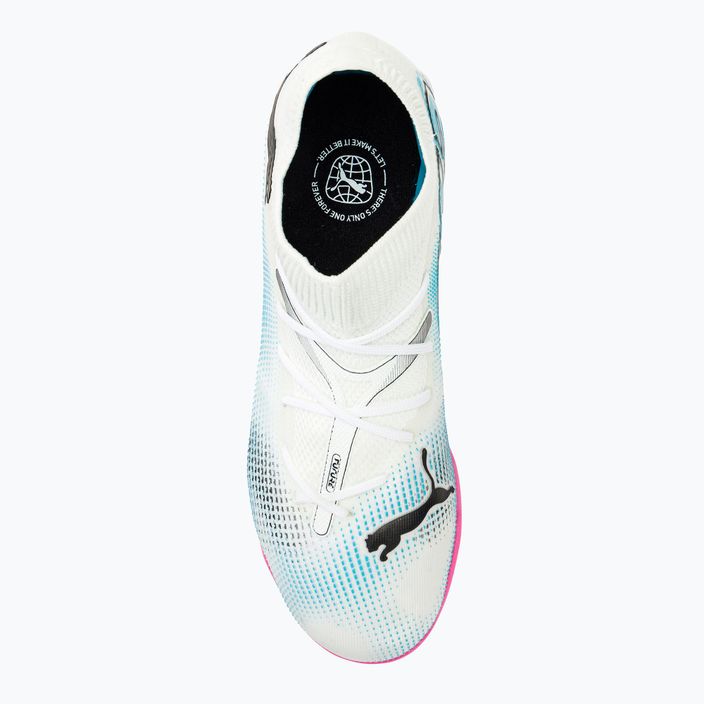 Παιδικά ποδοσφαιρικά παπούτσια PUMA 7 Match IT + Mid puma white/puma black/poison pink 5