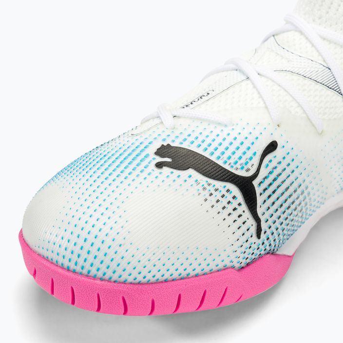 Παιδικά ποδοσφαιρικά παπούτσια PUMA 7 Match IT + Mid puma white/puma black/poison pink 7