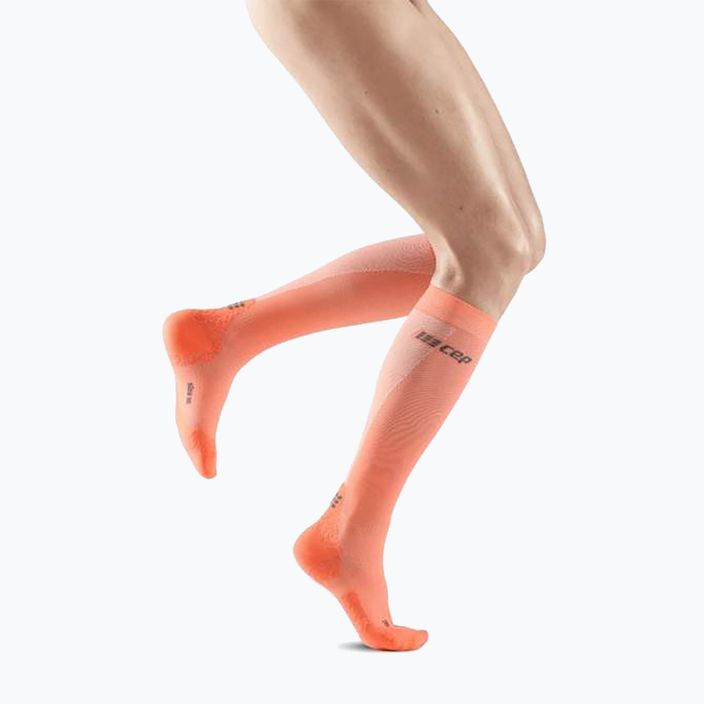 Γυναικείες κάλτσες συμπίεσης CEP Ultralight Tall coral/cream 2