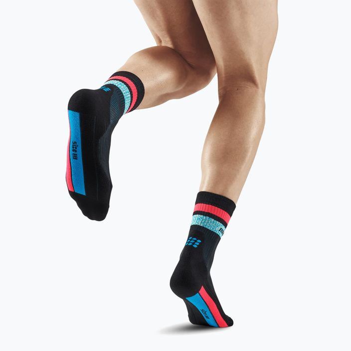 CEP Miami Vibes 80's ανδρικές κάλτσες συμπίεσης για τρέξιμο μαύρες/μπλε/ροζ 3