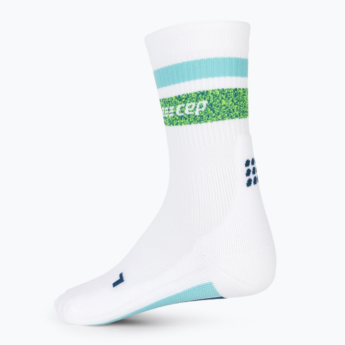 CEP Miami Vibes 80's ανδρικές κάλτσες συμπίεσης για τρέξιμο λευκές/πράσινες aqua 4