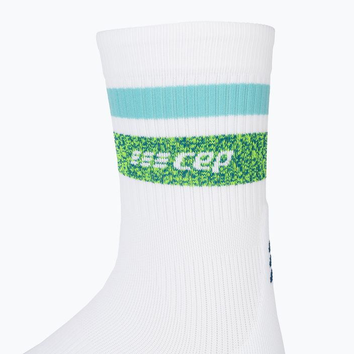 CEP Miami Vibes 80's ανδρικές κάλτσες συμπίεσης για τρέξιμο λευκές/πράσινες aqua 5