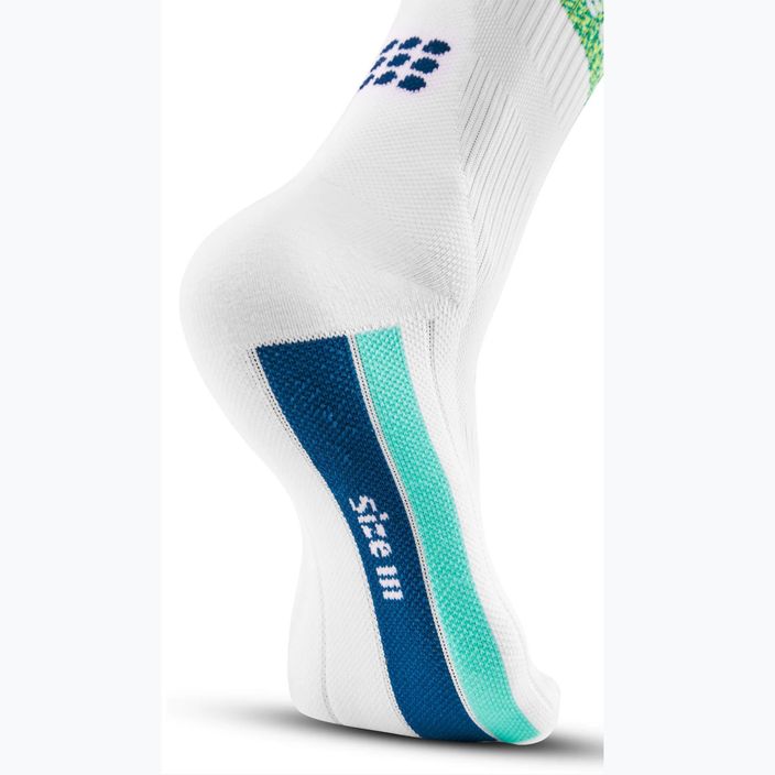 CEP Miami Vibes 80's ανδρικές κάλτσες συμπίεσης για τρέξιμο λευκές/πράσινες aqua 6